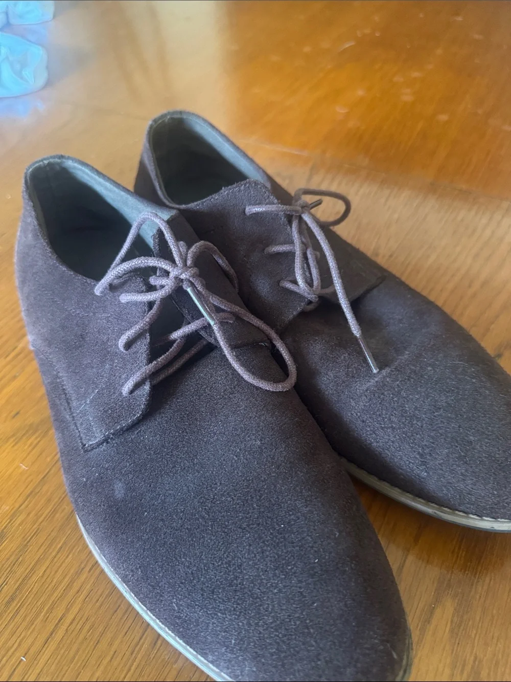 Men's Suede Derby Shoes in Dark Brown